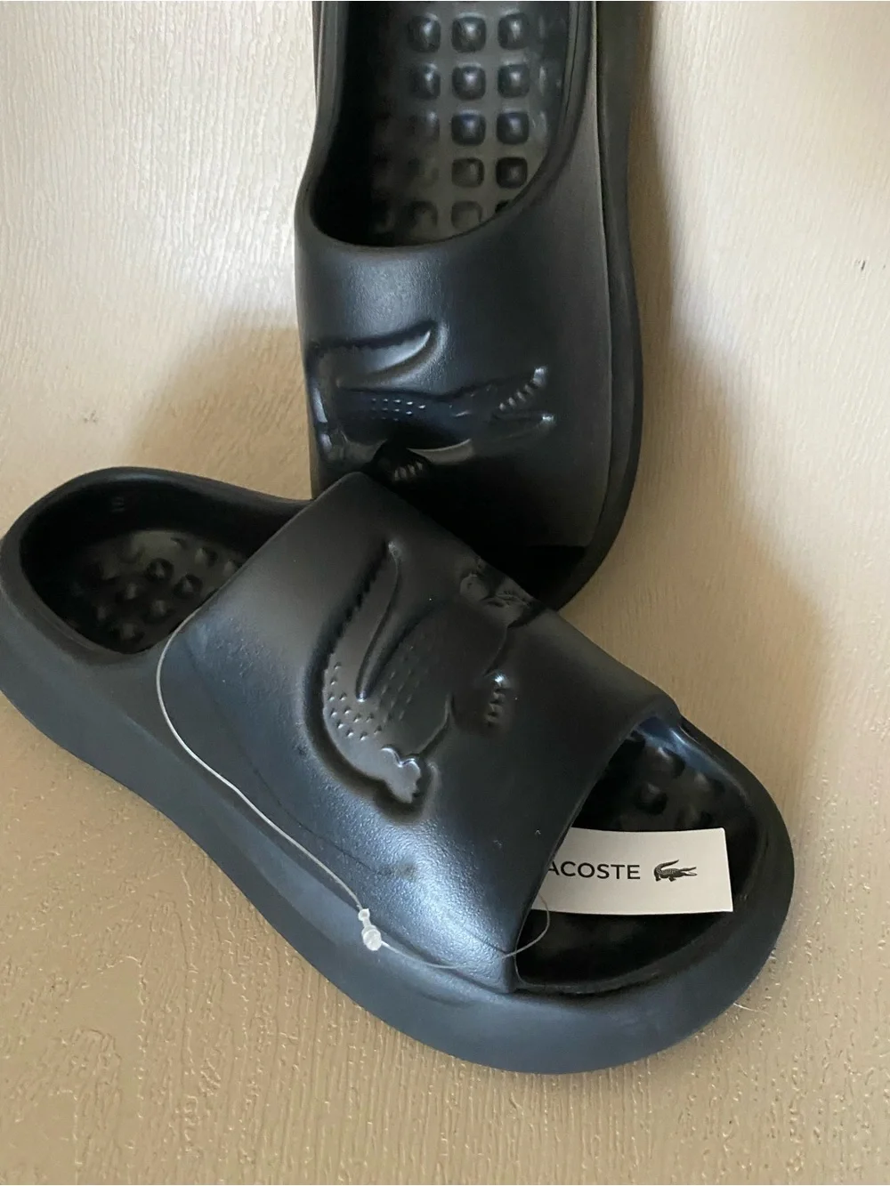 Lacoste serve slide 3.0 black size 7 NEW